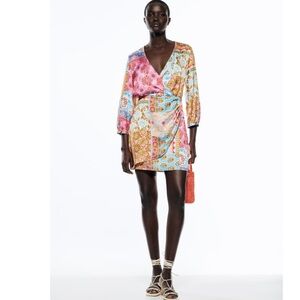 Zara PATCHWORK PRINT DRESS